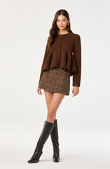 Swing Hem Peplum Cardigan