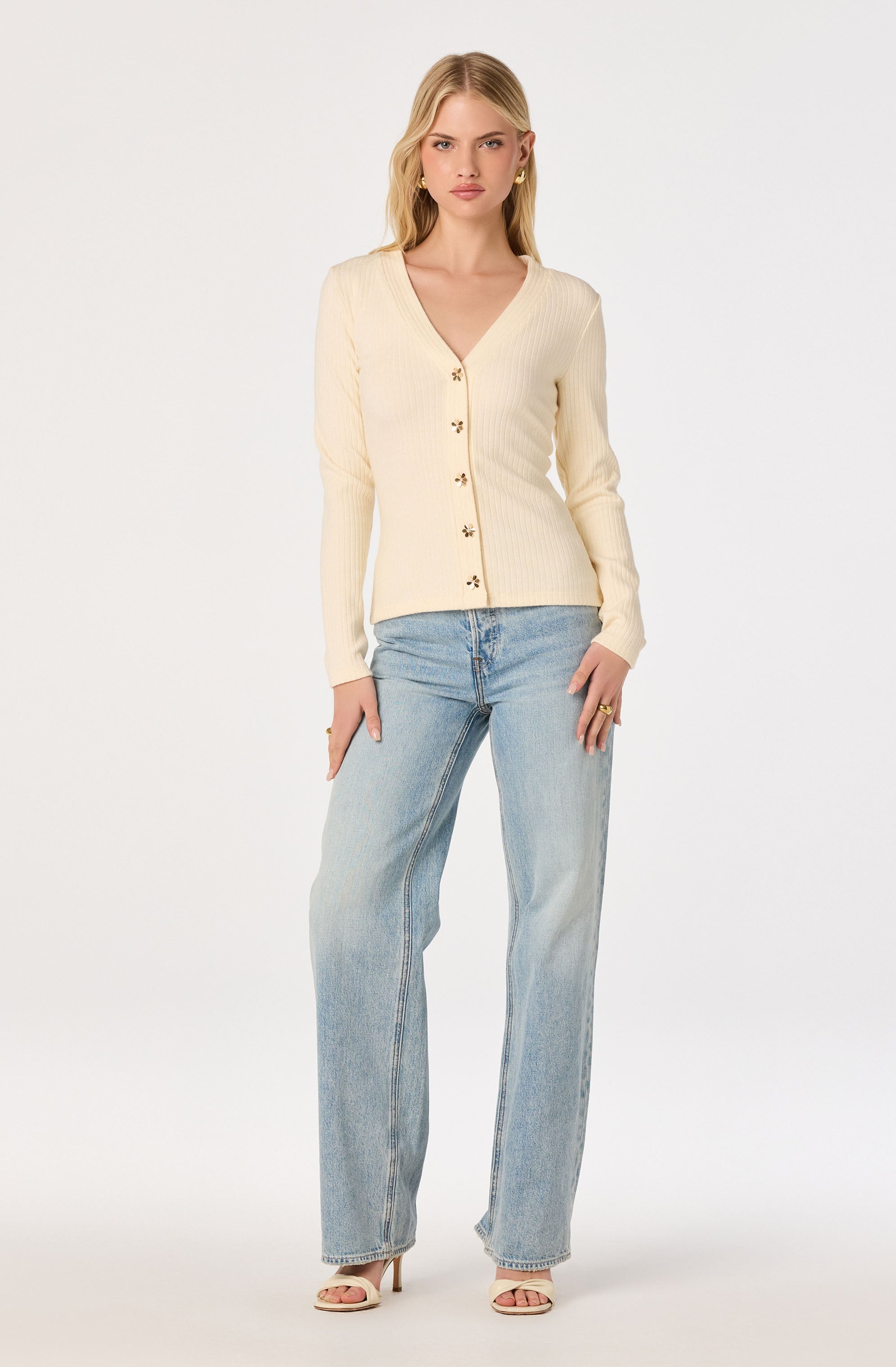 Mckenzie Ribbed V-Neck Cardigan