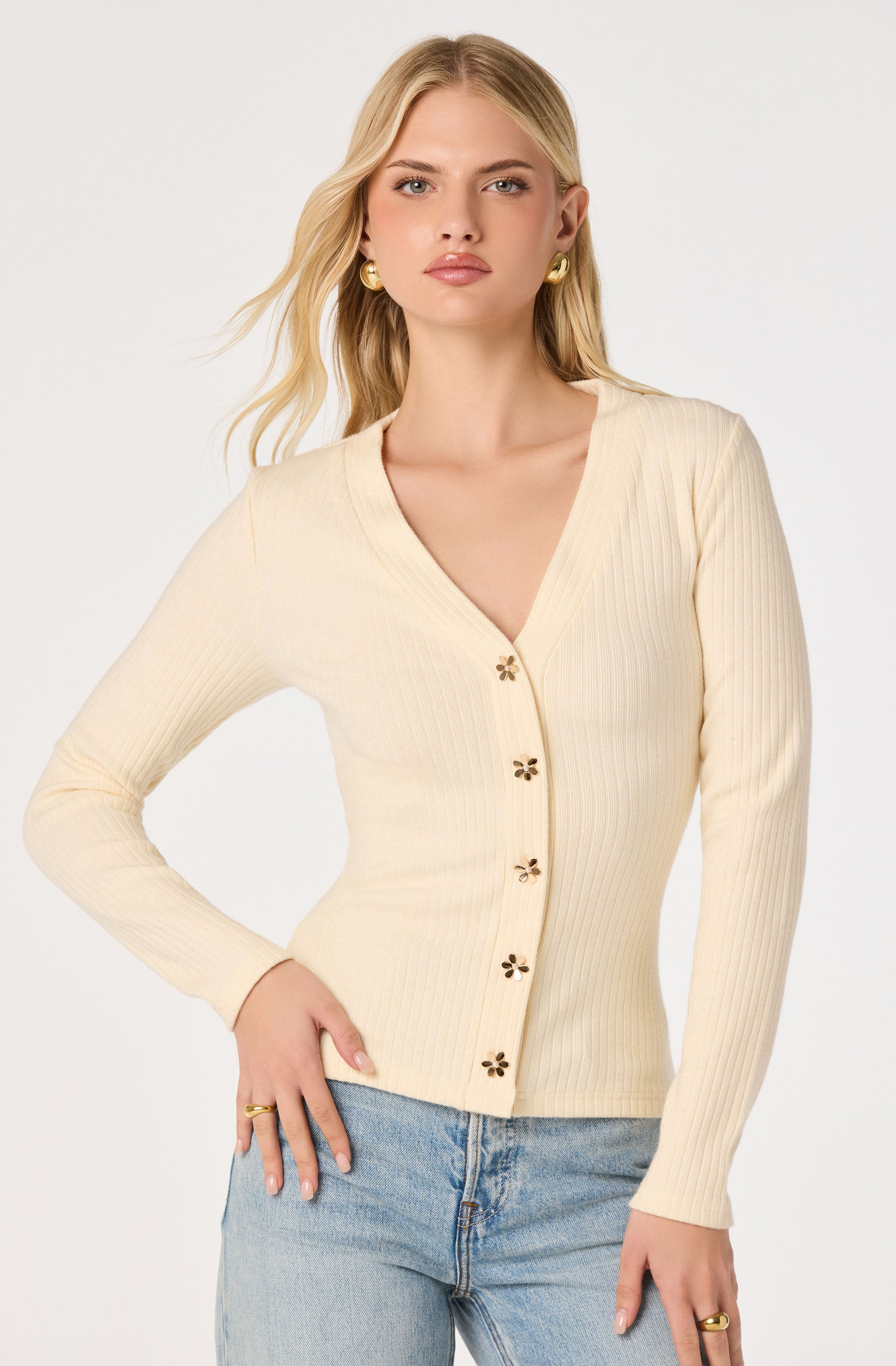 Mckenzie Ribbed V-Neck Cardigan