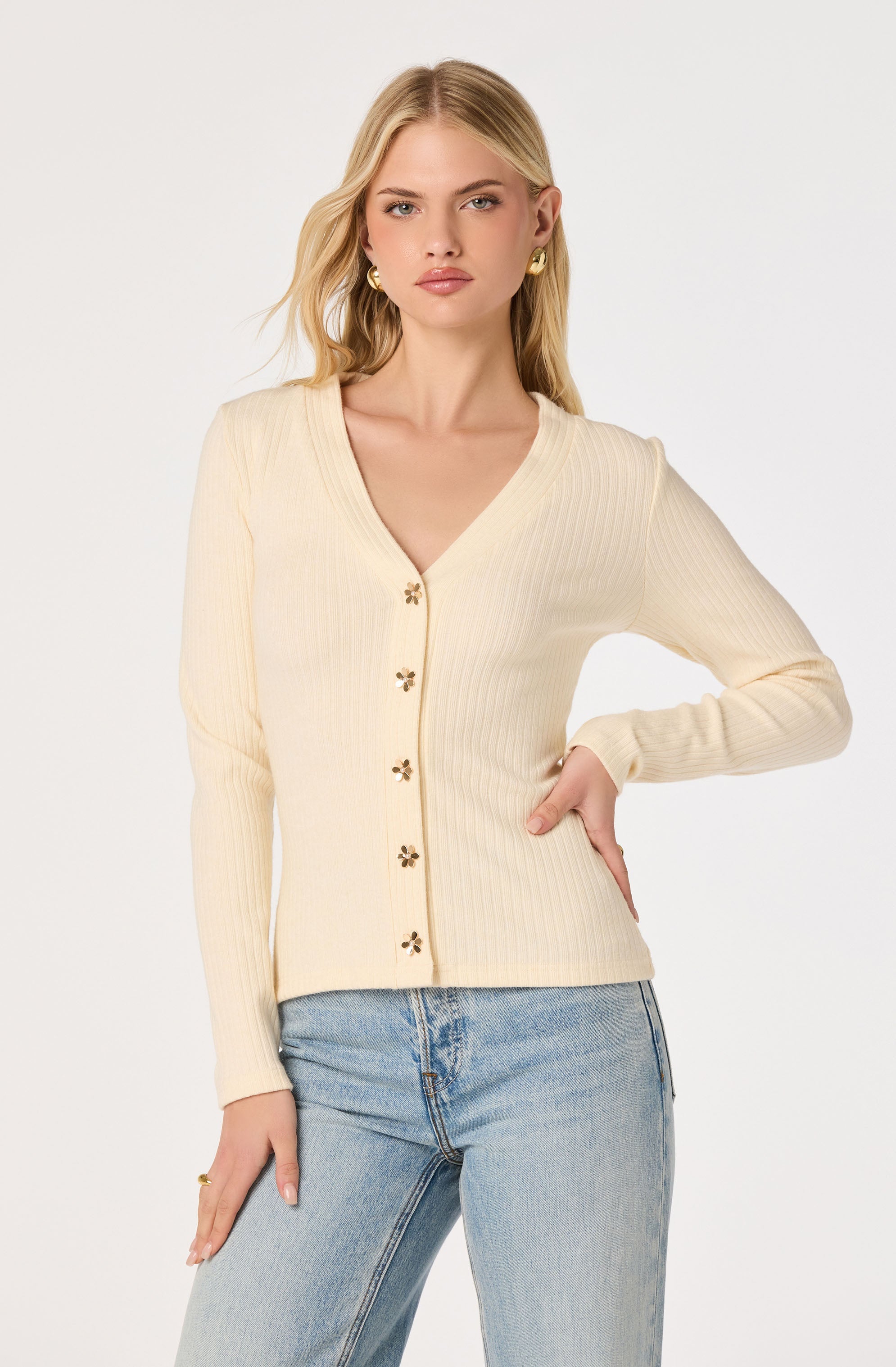 Mckenzie Ribbed V-Neck Cardigan