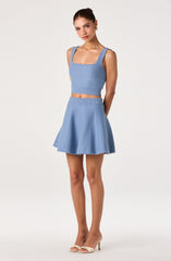Shaylla Ribbed Square-Neck Cropped Tank