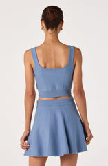 Shaylla Ribbed Square-Neck Cropped Tank