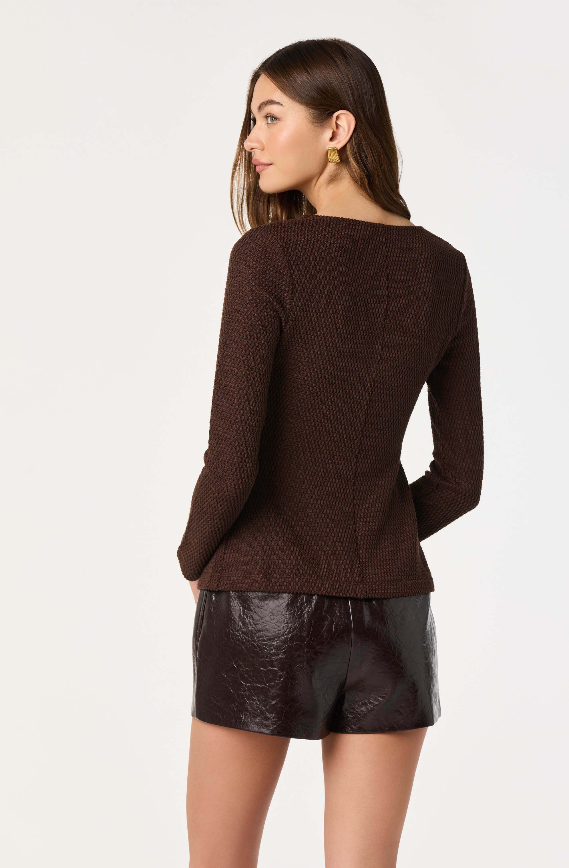 Textured Bow Flyaway Top