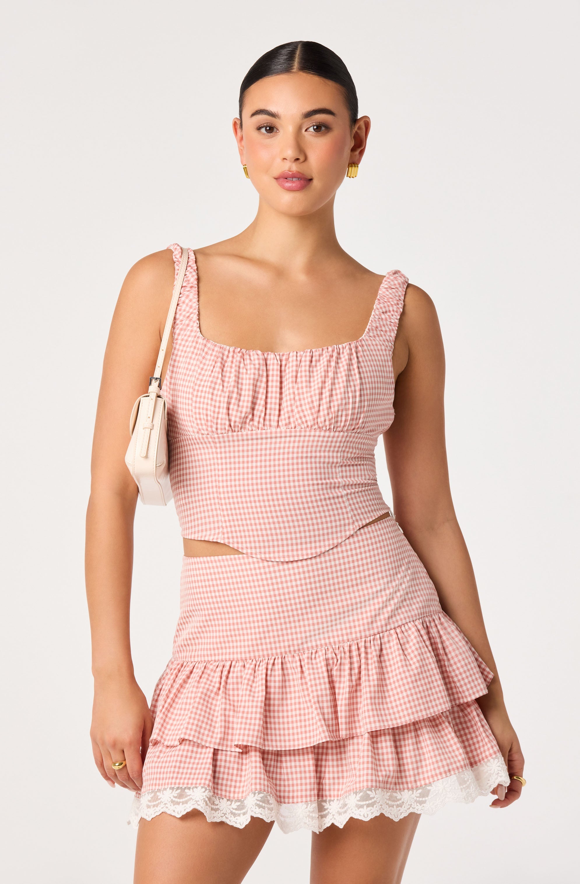 Penny Gingham Bustier Crop Top
