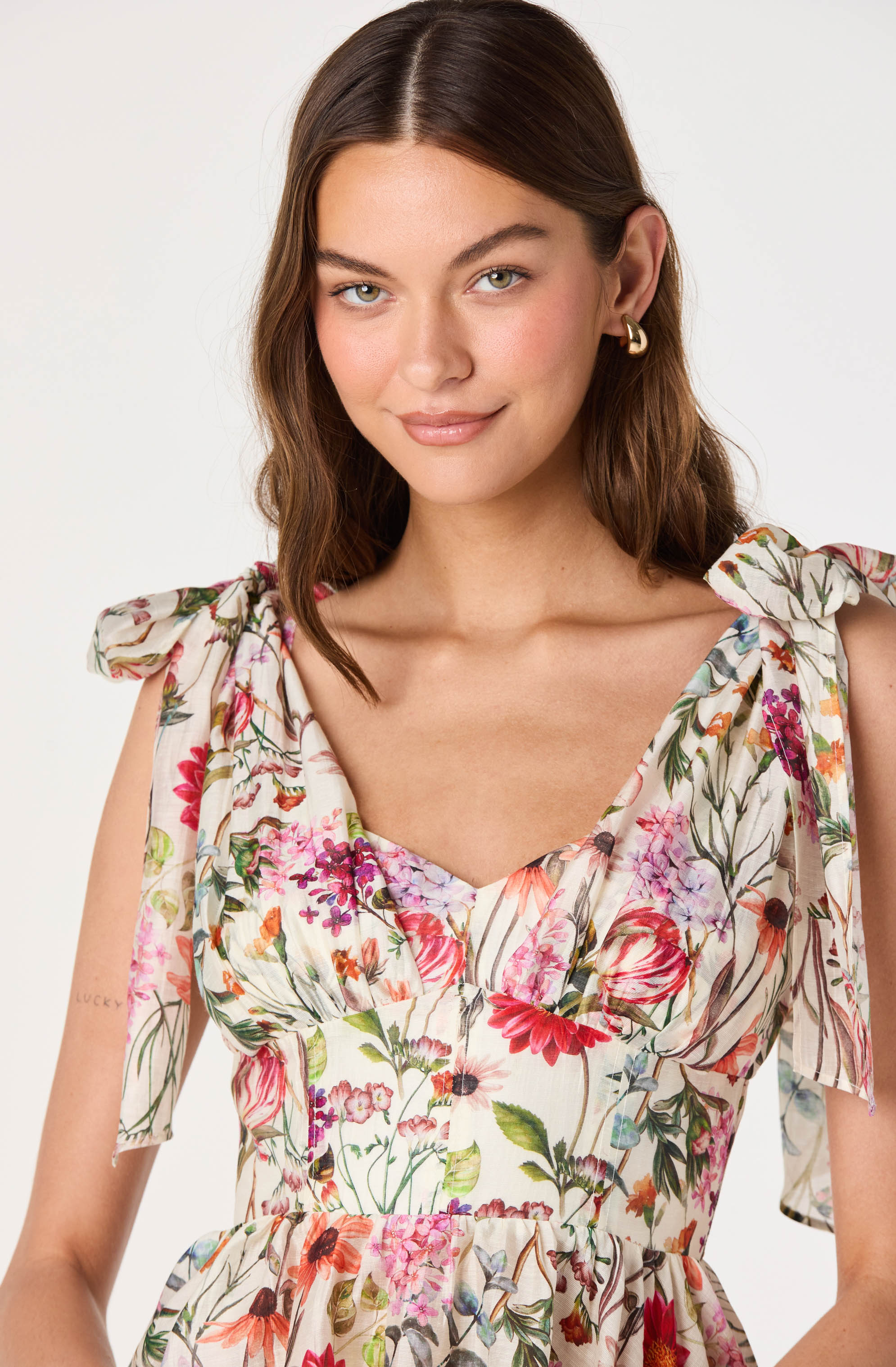 Lenora Floral Corset Peplum Top