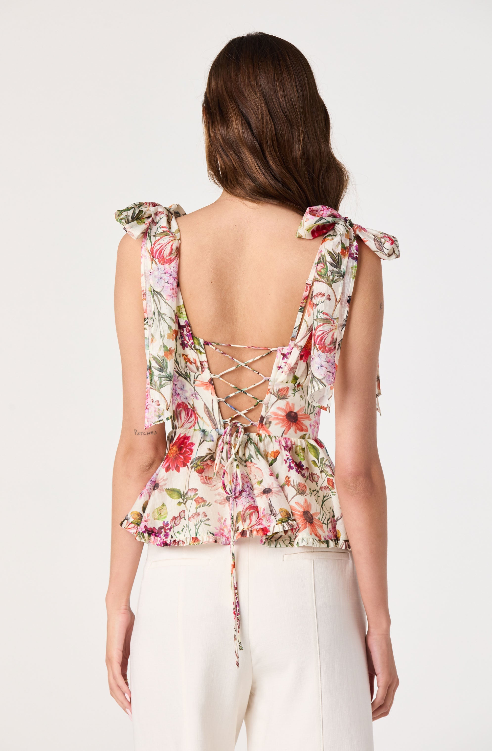 Lenora Floral Corset Peplum Top