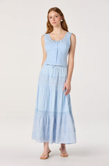 Victoria Crochet Trim Button-Front Top