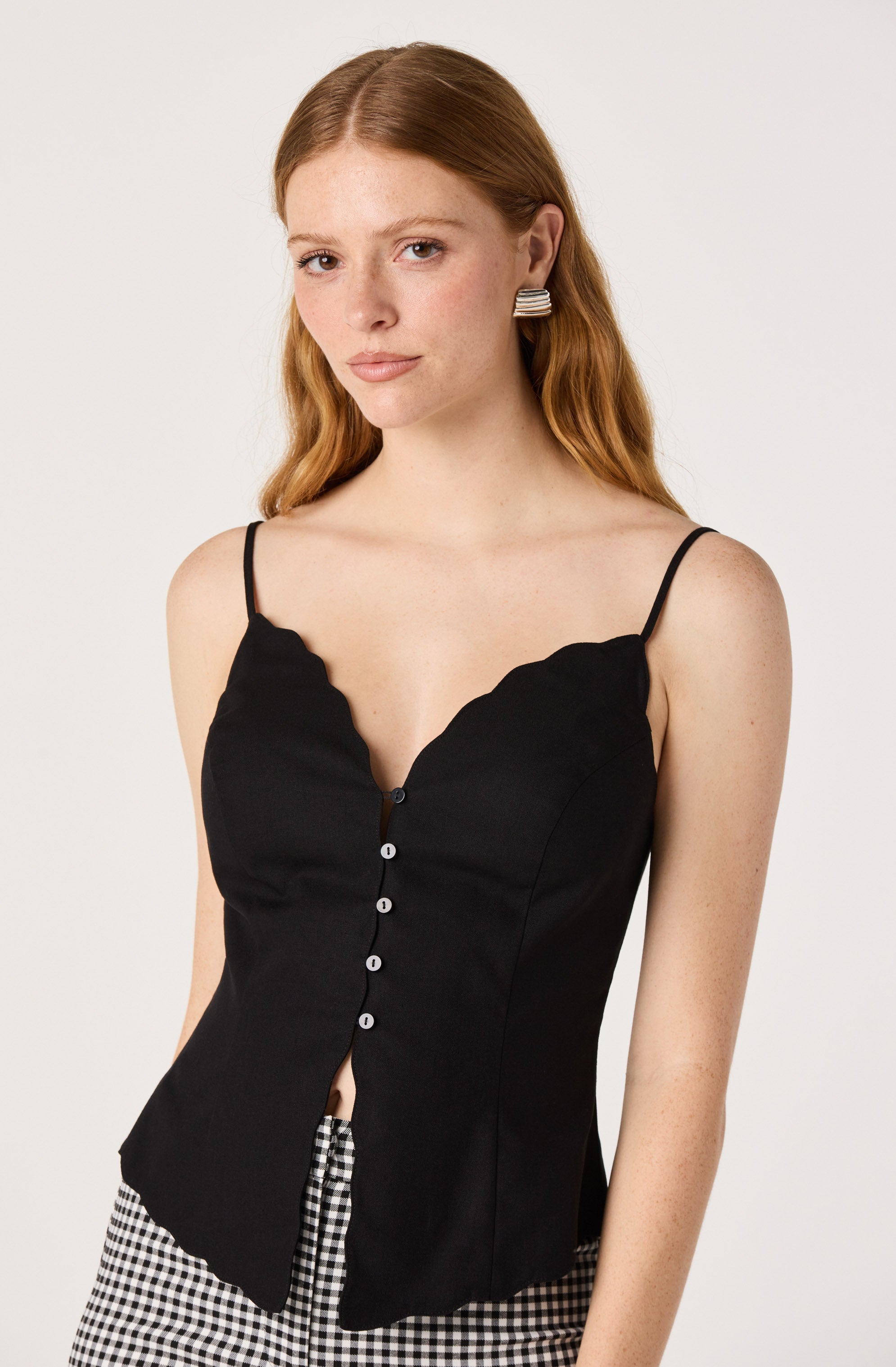 Odette V-Neck Button-Front Tank Top