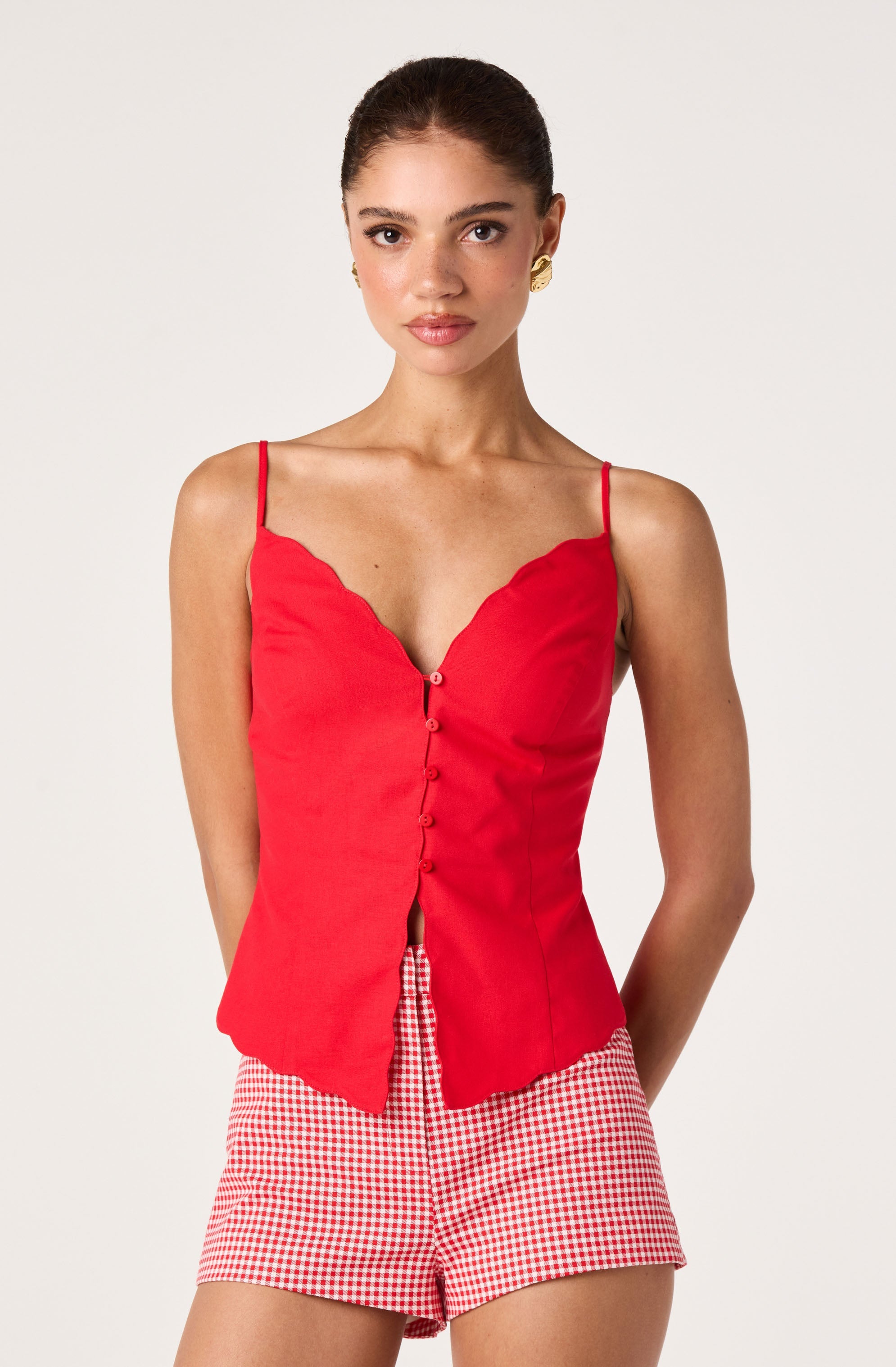 Odette V-Neck Button-Front Tank Top