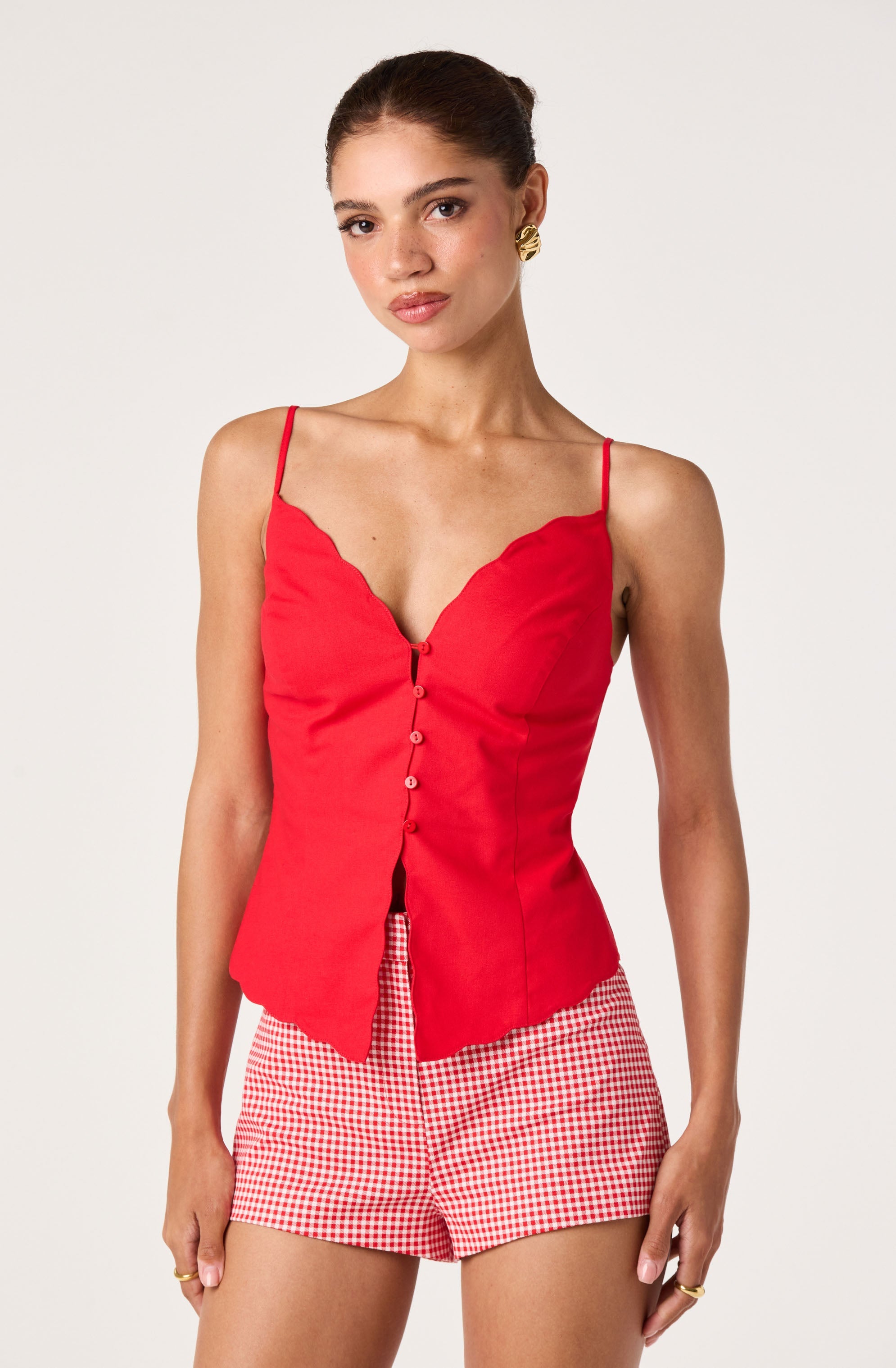Odette V-Neck Button-Front Tank Top