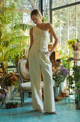 Bryony Linen Blend Pleated Pants