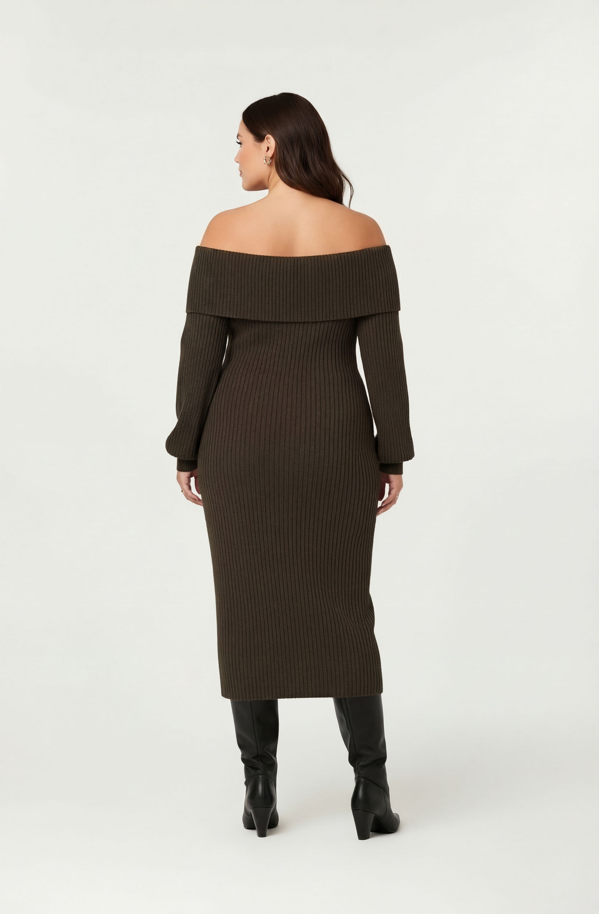 Tilde Off Shoulder Midi Sweater Dress